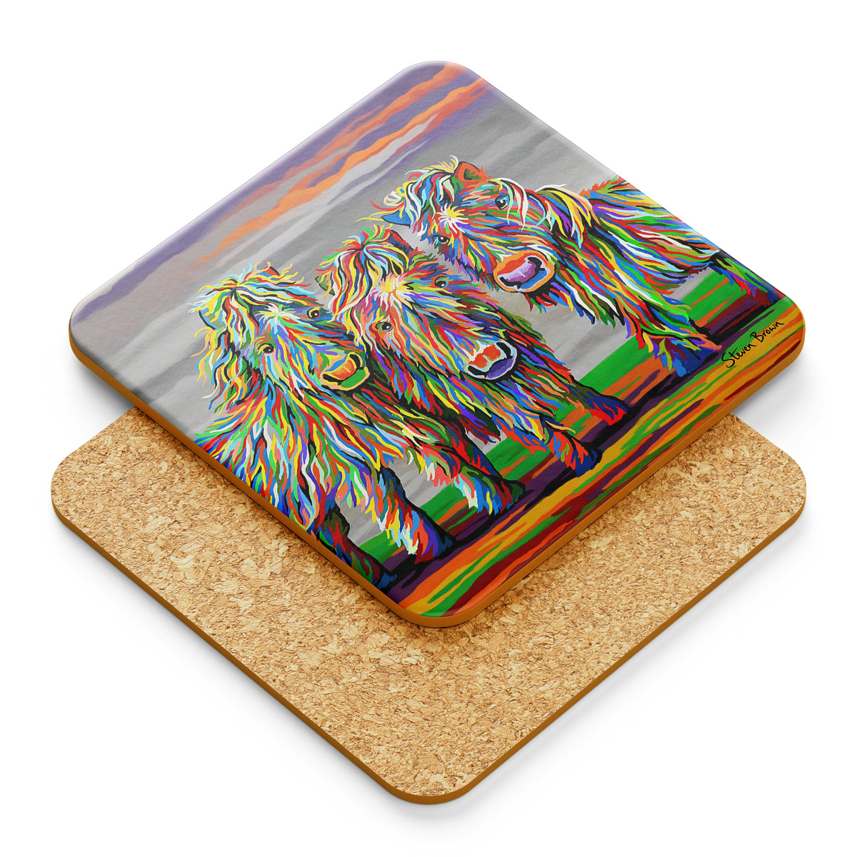 Wee Shetlands - Cork Backed Coasters