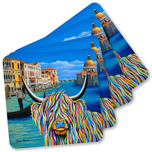 Wee Billy In Venice - Cork Backed Coasters