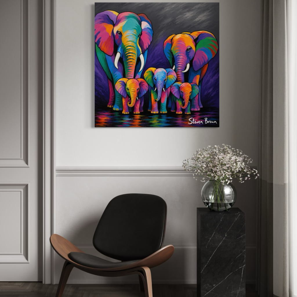 Big Brian, Helen & the Weans - Stretched Canvas Print