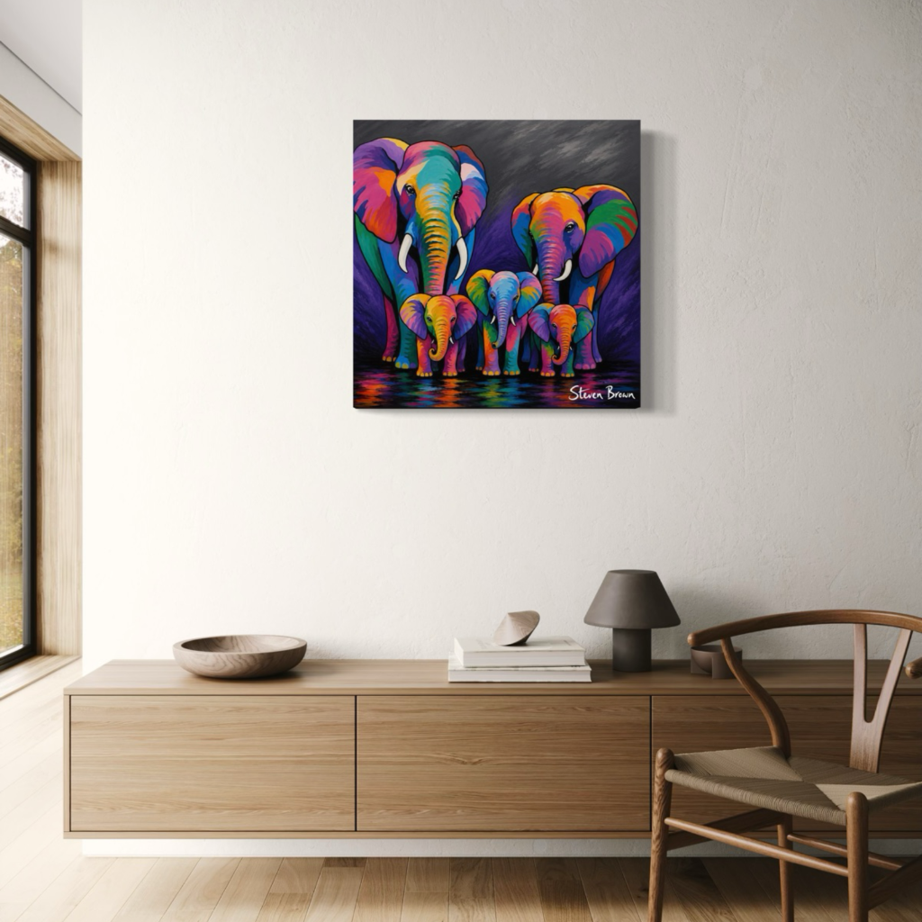 Big Brian, Helen & the Weans - Stretched Canvas Print