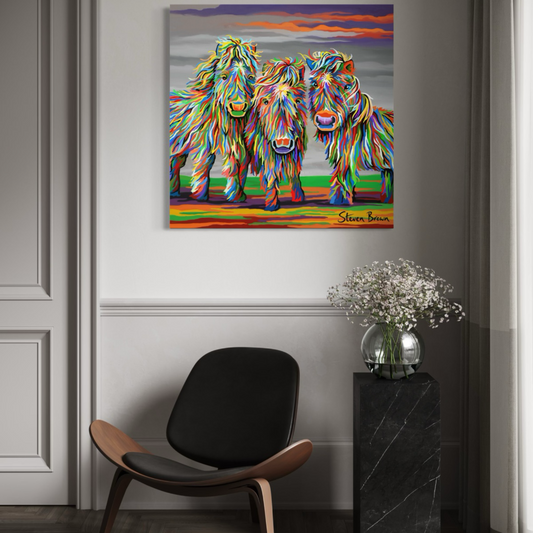 Wee Shetlands - Stretched Canvas Print
