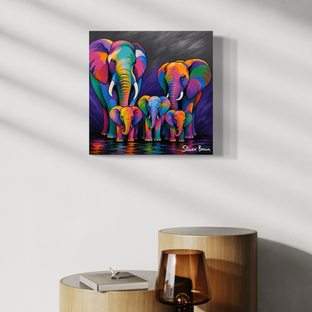 Big Brian, Helen & the Weans - Stretched Canvas Print