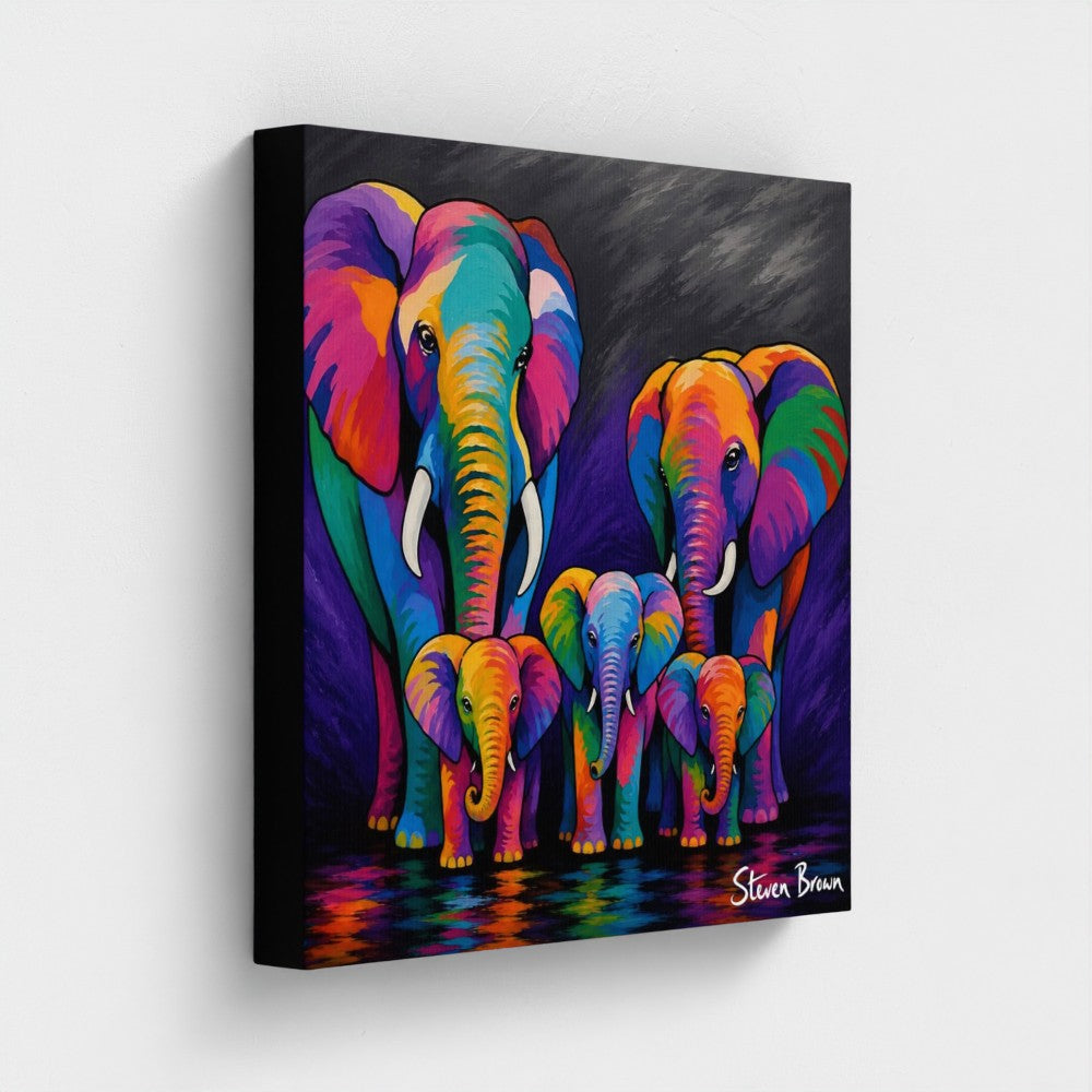Big Brian, Helen & the Weans - Stretched Canvas Print